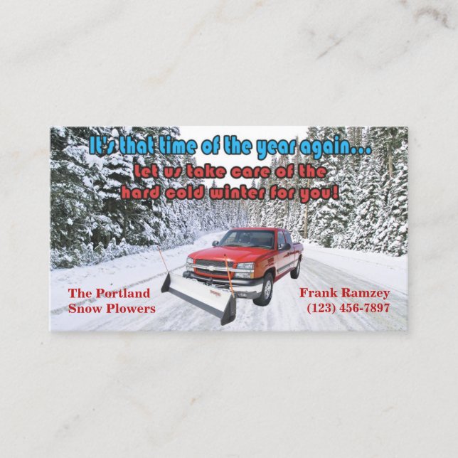 Snow Ploughing Business Card (Front)