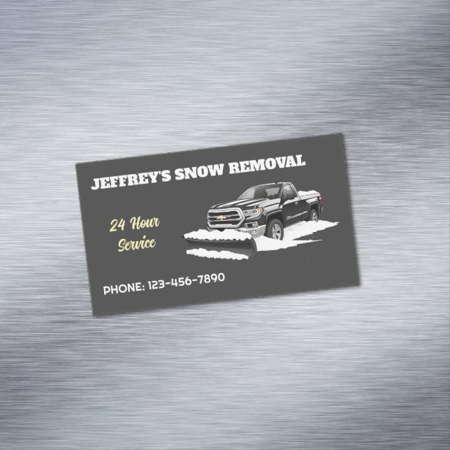 Snow Ploughing Magnetic Business Card (In Situ)