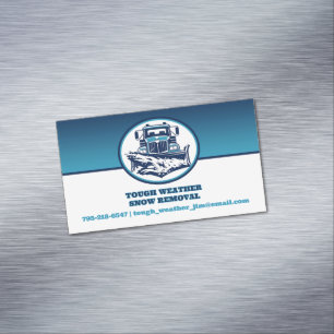 Snow Ploughing Magnetic Business Card