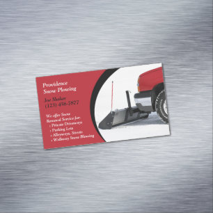 Snow Ploughing Magnetic Business Card