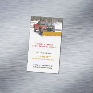 Snow Ploughing Magnetic Business Card