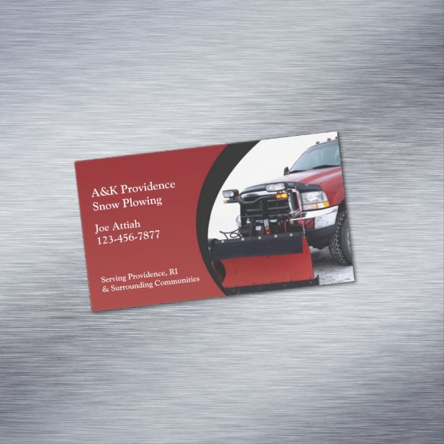 Snow Ploughing Magnetic Business Card (In Situ)
