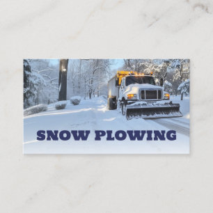 Snow Ploughing & Removal Service Truck Photo Business Card