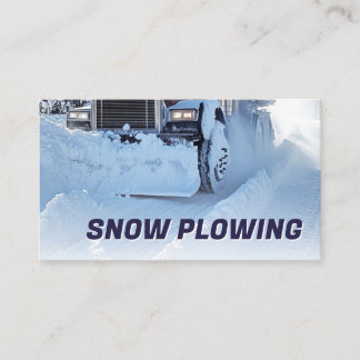 Snow Ploughing & Removal Service Truck Photo Business Card