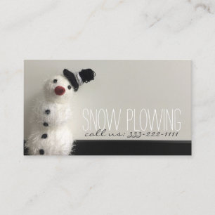 Snow Ploughing Service Snowman Photo Business Card