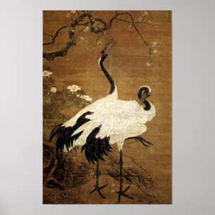 Snow Plums and Twin Cranes (Ming Dynasty) Poster