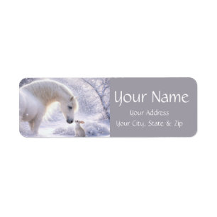 Snow Pretty Horse and Bunny Return Address
