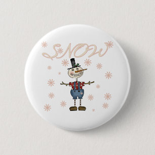 Snow Primsical Snowman 6 Cm Round Badge