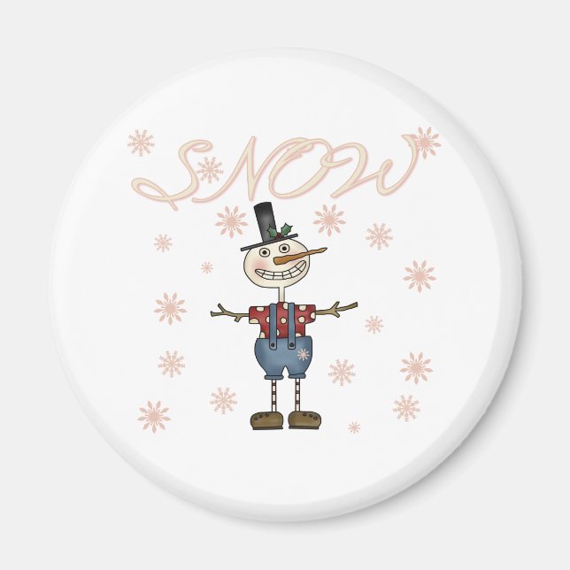 Snow Primsical Snowman Magnet (Front)