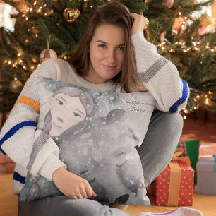 Snow Princess Bear with or without Text Throw Pill Cushion