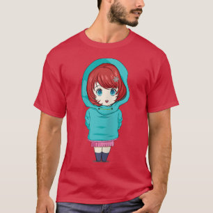 Snow Princess Cute Anime girl Manga Kawaii Cartoon T-Shirt