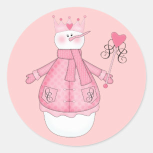 Snow Princess Holiday Tshirts and Gifts Classic Round Sticker