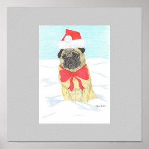 Snow Pug Print