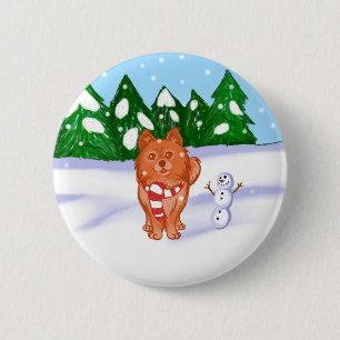 Snow Puppy 6 Cm Round Badge