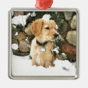 Snow Puppy Metal Tree Decoration