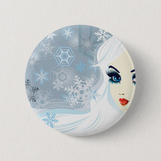 Snow queen 6 cm round badge