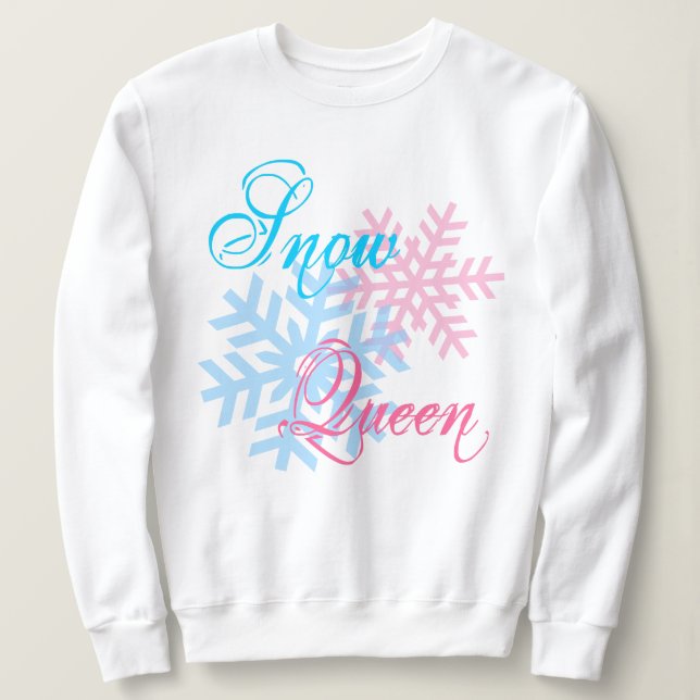 Snow Queen and snowflakes funny elegant Sweatshirt (Design Front)