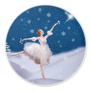Snow Queen Ballerina Ceramic Knob