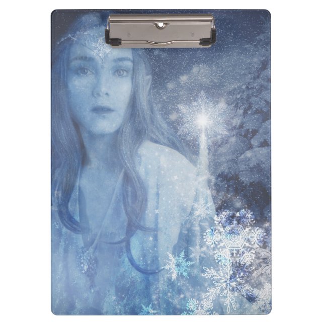 Snow Queen Christmas Fantasy Artwork Clipboard (Front)