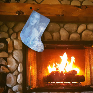 Snow Queen Christmas Fantasy Artwork Small Christmas Stocking