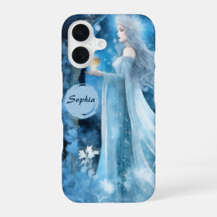 Snow Queen Fantasy Art – Mystical Winter Goddess iPhone 16 Case