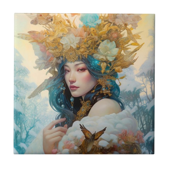 Snow Queen Fantasy Art Tile (Front)