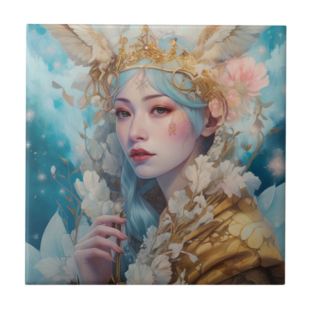 Snow Queen Fantasy Art Tile (Front)