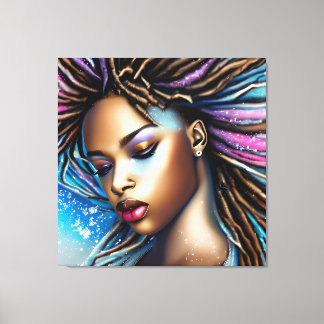 Snow Queen Melanin Black Girl Magic Sista Women Canvas Print