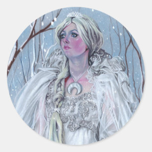 Snow queen round stickers