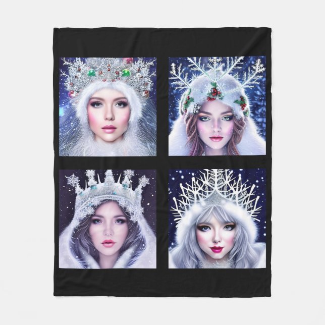 Snow Queens Winter Wonderland     Fleece Blanket (Front)