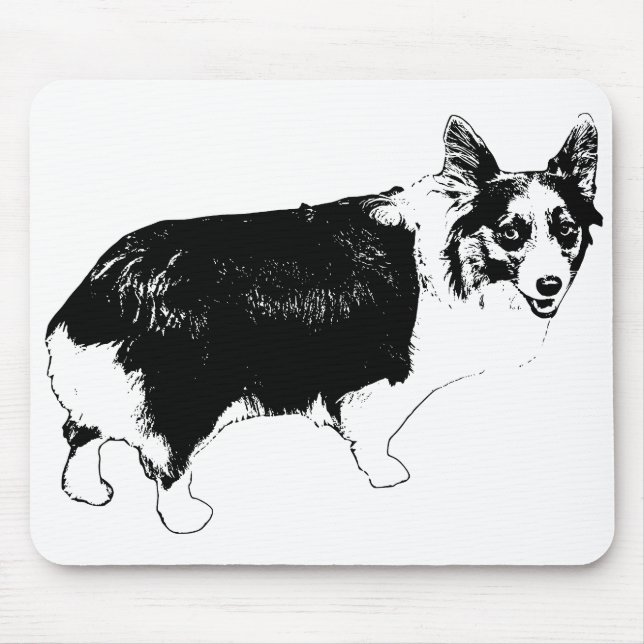 Snow-Quiet Corgi Focus Mouse Pad (Front)