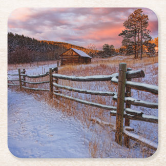 Snow Ranch Square Paper Coaster