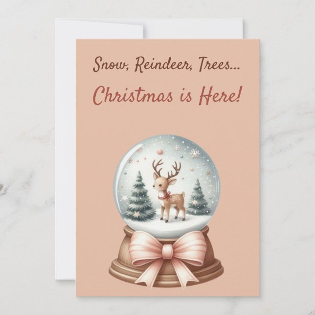 ❄️🎄 Snow, Reindeer, Trees... Christmas is Here!  Invitation (Front)