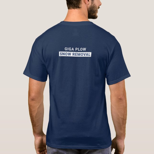 Snow Removal Bold Typography Navy T-Shirt (Back)