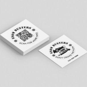 Snow Removal Business Add Your Logo Custom Square Business Card