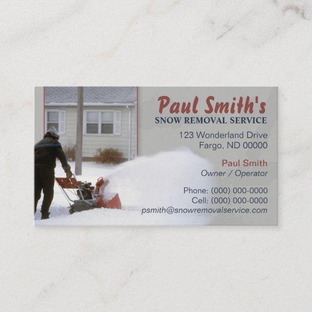 Snow Removal Business Card (Front)