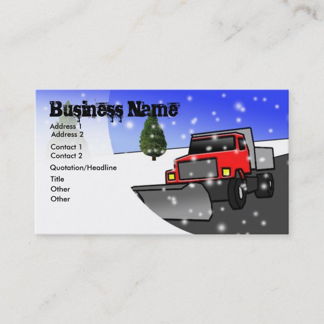 Snow Removal Business Card (Front)