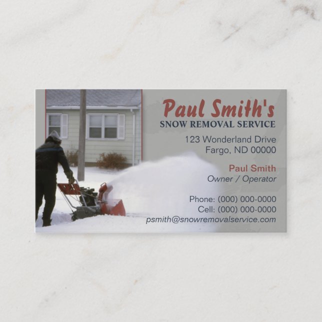 Snow Removal Business Card (Front)