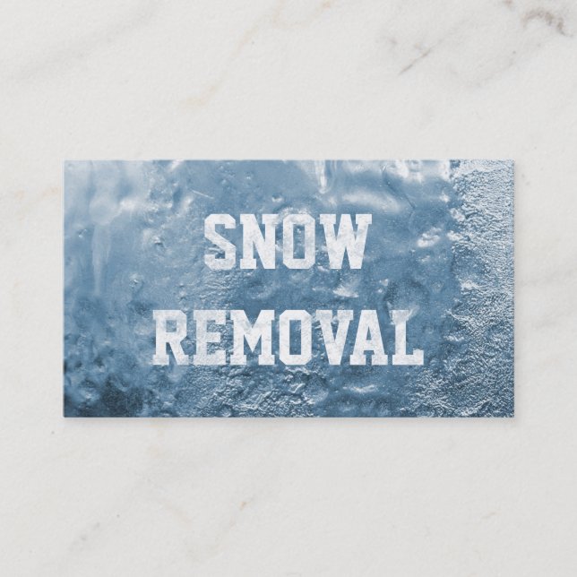 Snow Removal Cool Frozen Professional Business Card (Front)