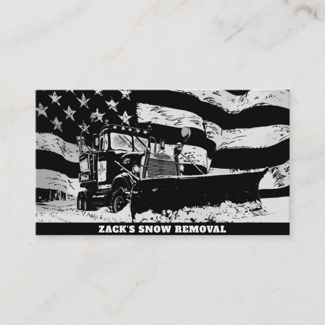 *~* Snow Removal Grunge Truck AP74  Business Card (Front)