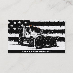 *~* Snow Removal Plough Flag Patrioting Truck AP7 Business Card
