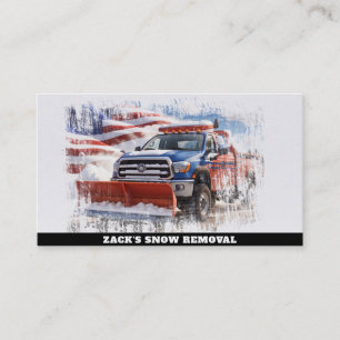 *~* Snow Removal Plough Truck AP74 Flag Patriotic Business Card
