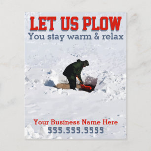 Snow Removal. Ploughing Business Custom Marketing Flyer