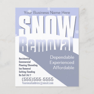 Snow Removal Ploughing Customisable Template Flyer