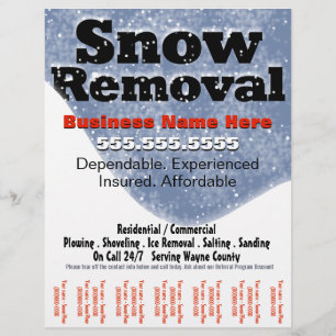 Snow Removal Ploughing Tear Sheet Template 2
