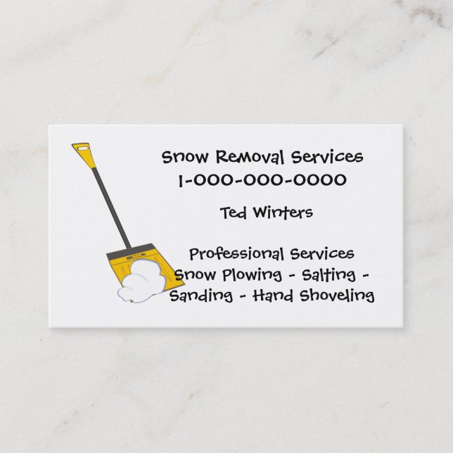 Snow Removal Services Business Card (Front)