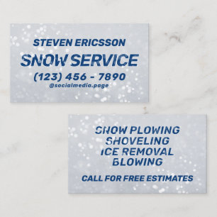Snow removal services  business card