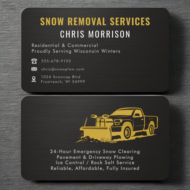 Snow Removal Services Professional Business Card (Creator Uploaded)