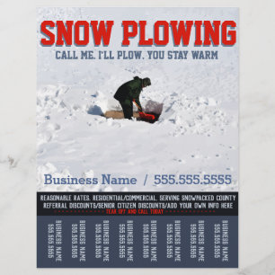 Snow Removal. Snow Plough Service.Custom Tear Shee Flyer