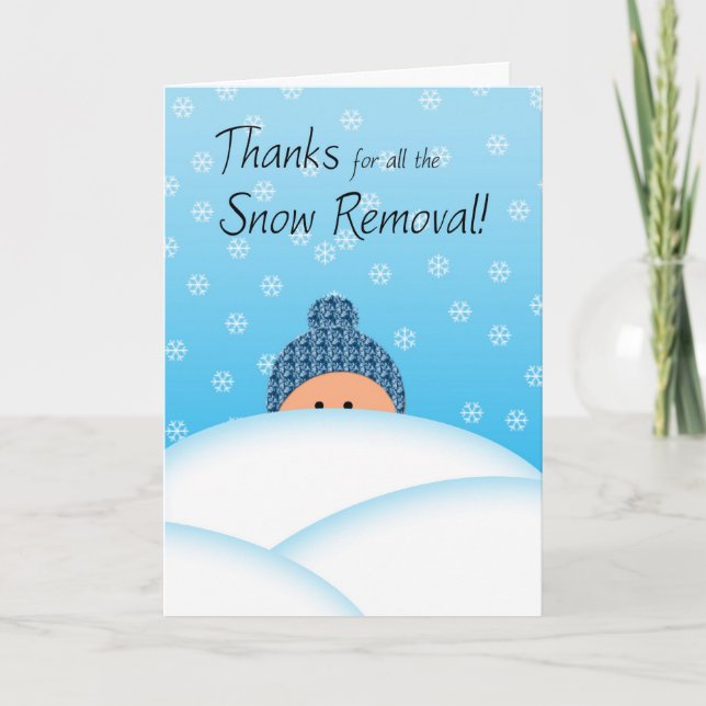 Snow Removal Thanks Thank You Card (Front)